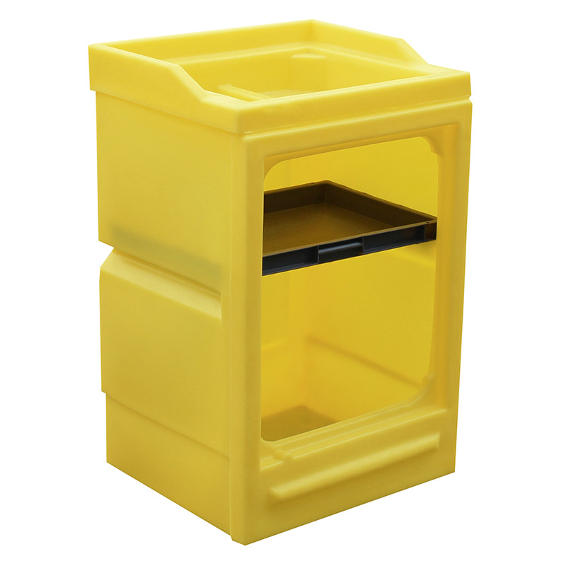 Yellow Polyethylene Open Fronted Spill cupboard -  980 x 580 x 640mm