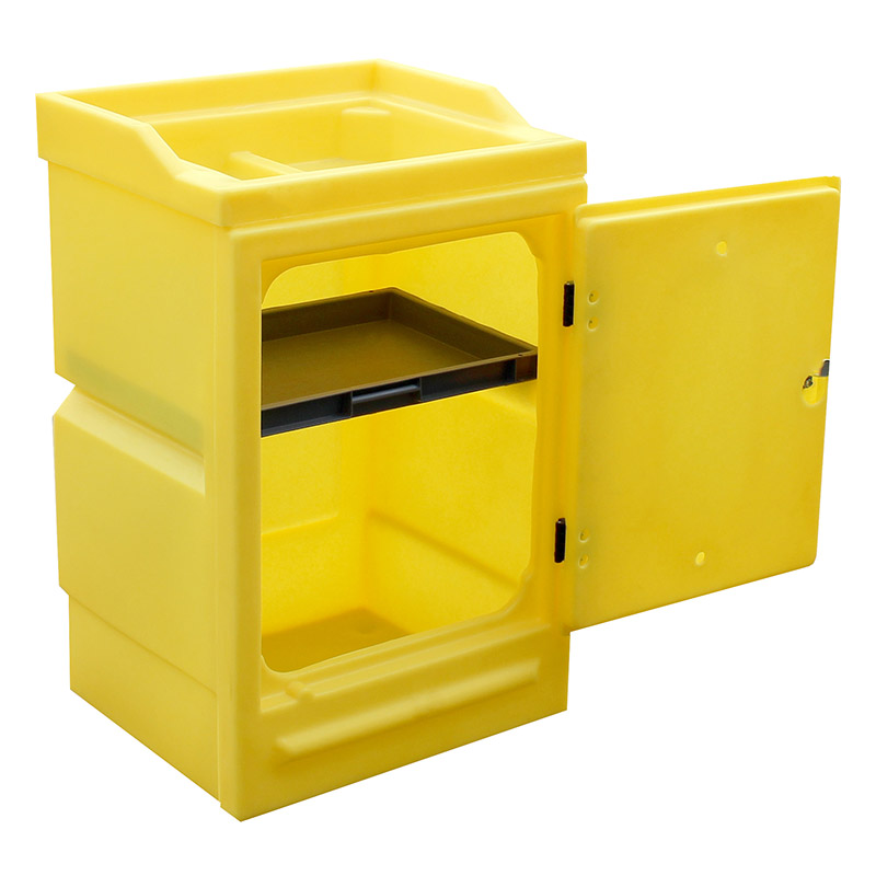 Yellow Polyethylene Spill Cupboard -  980 x 580 x 640mm