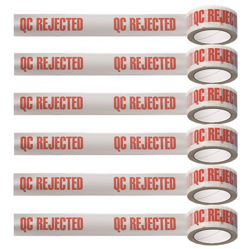 QC REJECTED Printed Polypropylene Adhesive Tape - 6 Rolls, 50mm x 66m
