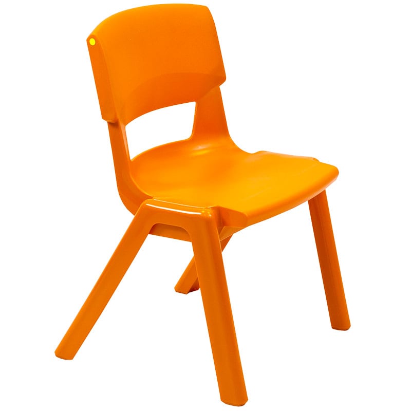 Postura+ One-Piece Plastic School Chair Size 3 - Tangerine