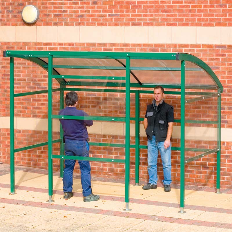 Premier Smoking Shelter with Transparent Perspex Sides - 3m wide x 2.1m deep
