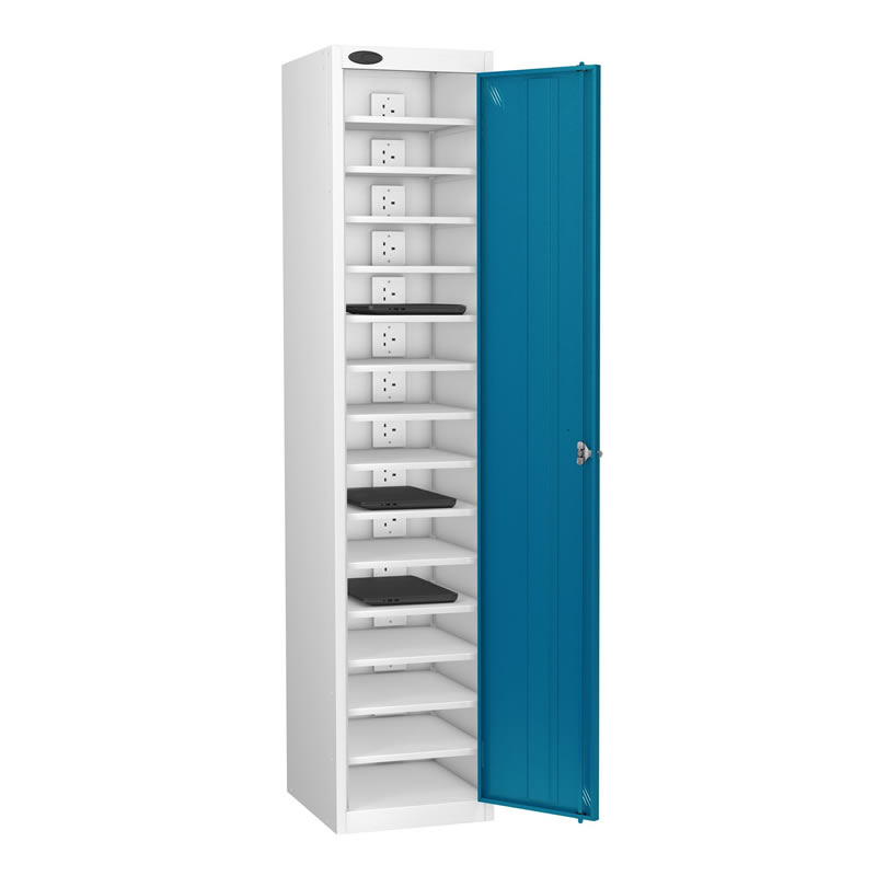 Charging Locker - for phones, tablets and laptops - Single Door 15 Shelf