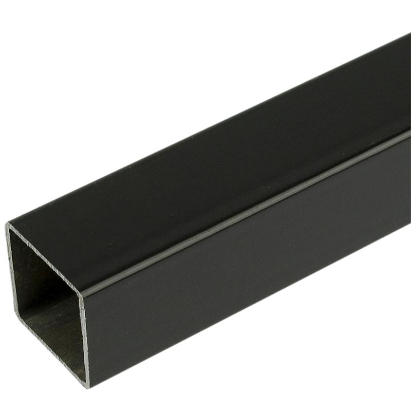 Proframe Aluminium Square Tube 25 x 25mm, Black Aluminium, 3000mm Long, Box of 8