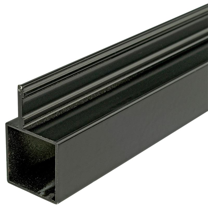 Proframe Aluminium (black) Single Fin on 1 Face Square Tube 25 x 25mm, 2000mm Long, Box of 8