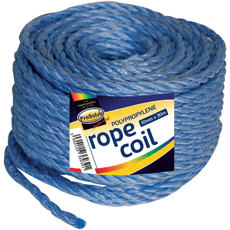 Prosolve 3-Strand Polypropylene Rope Coil - 10mm x 30m - Blue