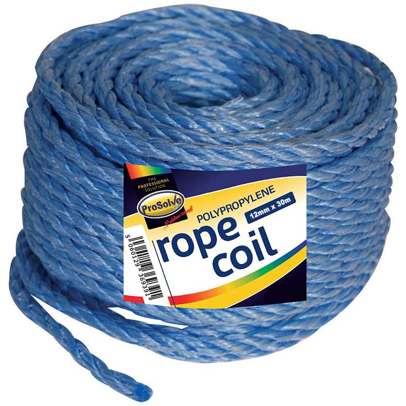 Prosolve 3-Strand Polypropylene Rope Coil - 12mm x 30m - Blue