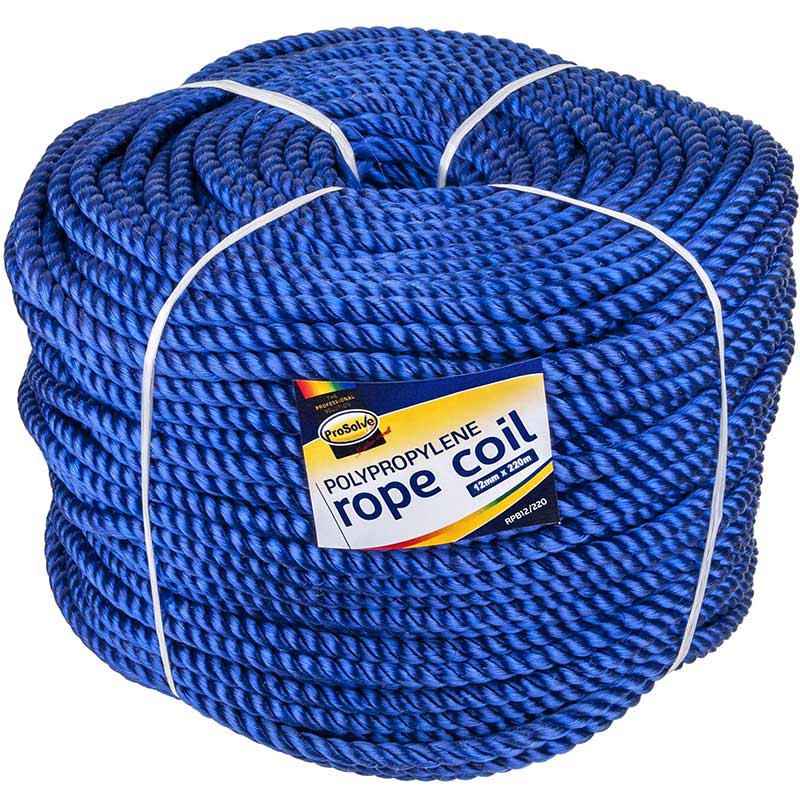 Prosolve 3-Strand Polypropylene Rope Coil - 12mm x 220m - Blue