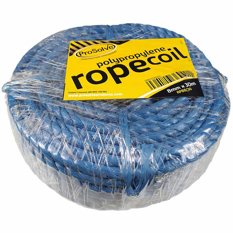 Prosolve 3-Strand Polypropylene Rope Coil - 8mm x 30m - Blue