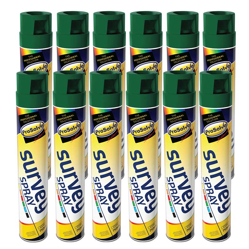 ProSolve Survey Spray Paint, Green - 12 x 750ml