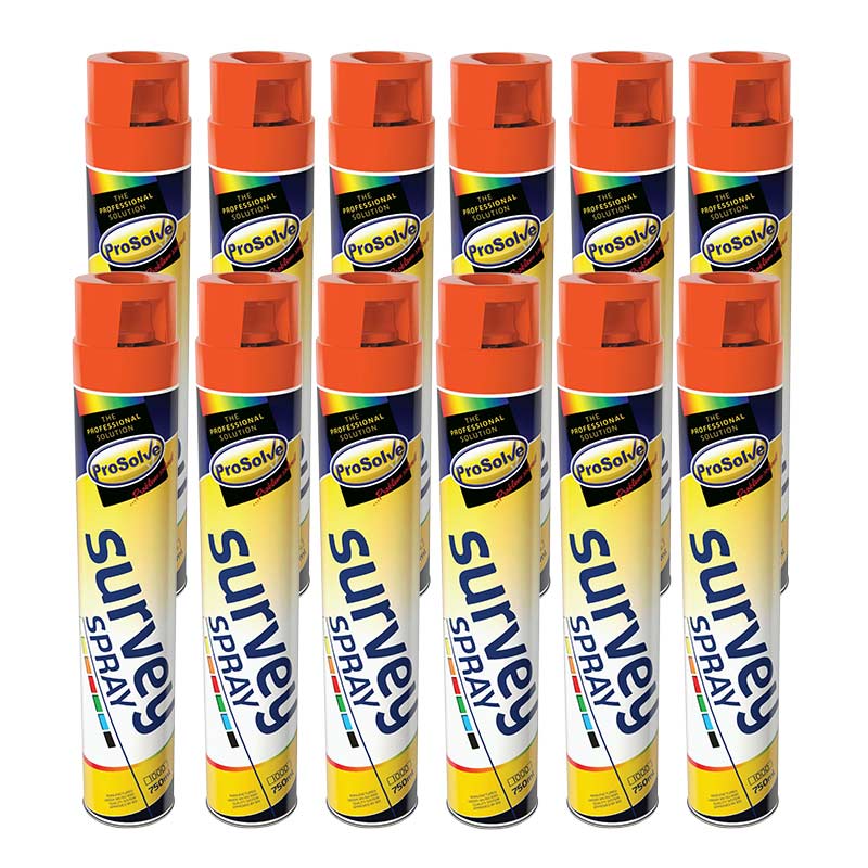 ProSolve Survey Spray Paint, Orange - 12 x 750ml