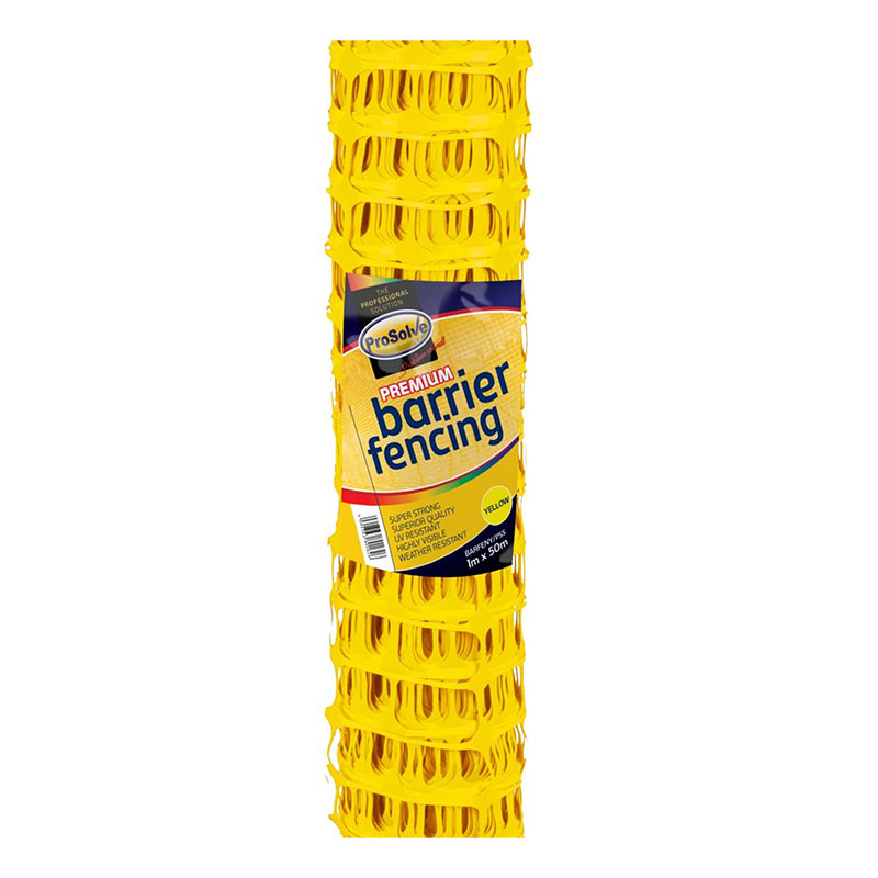 ProSolve Premium Temporary Barrier Fencing, Yellow - 1m x 50m