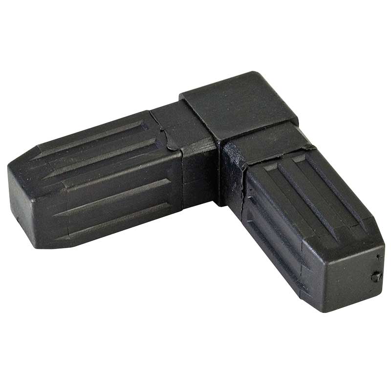 Proframe Heavy-Duty Steel core ABS Plastic Square Tube Connectors - 2 Way Joint - Black - Pack of 10
