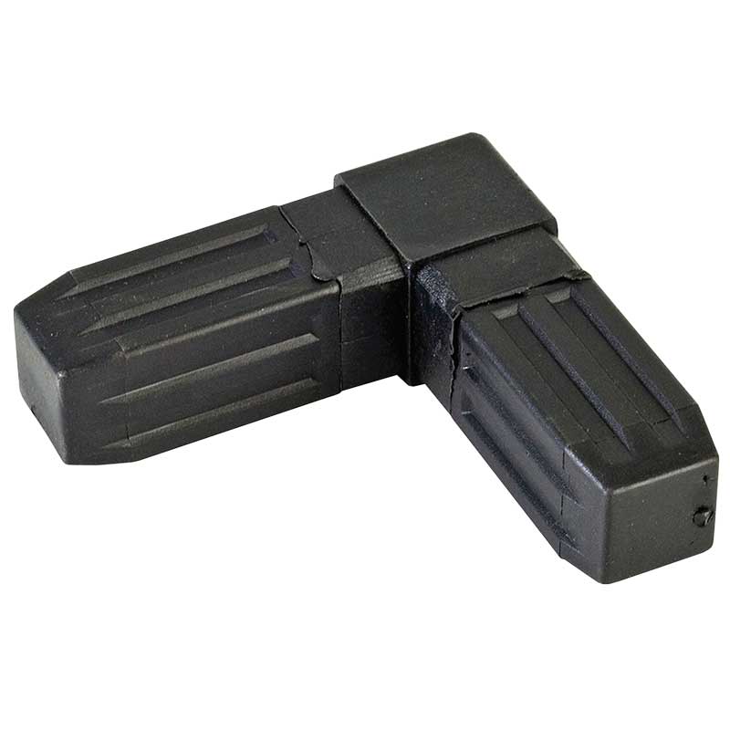 Proframe HD Steel core ABS Plastic Square Tube Connectors - 2 Way Joint - Black - Pack of 10
