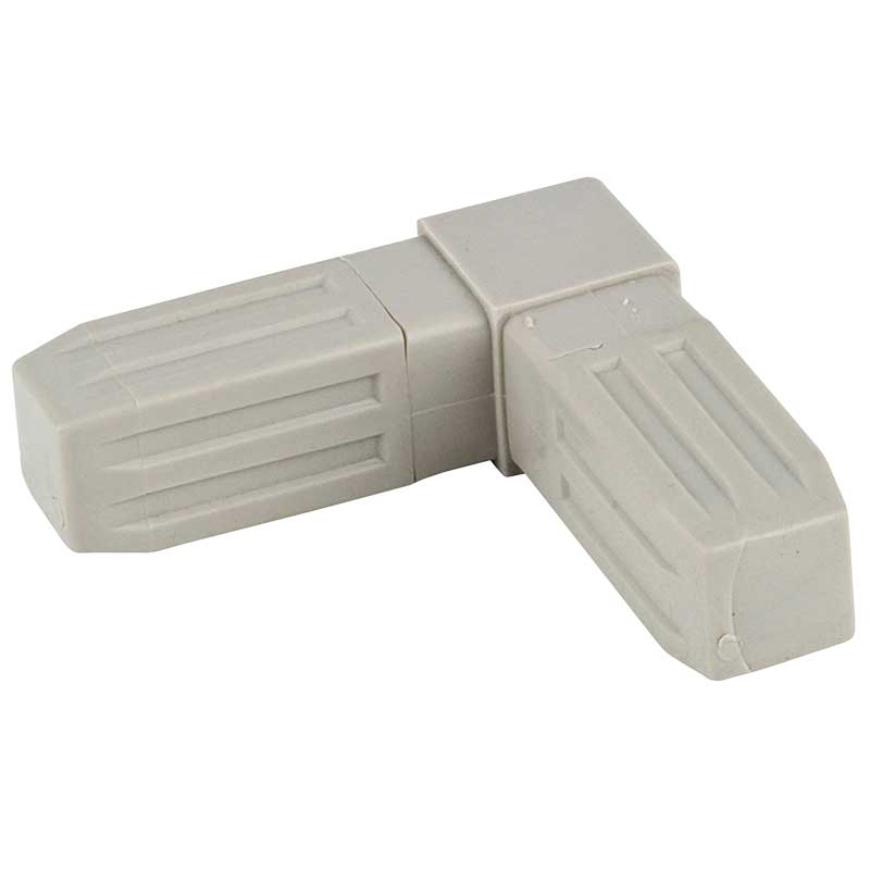 Proframe Heavy-Duty Steel core ABS Plastic Square Tube Connectors - 2 Way Joint - Grey - Pack of 10