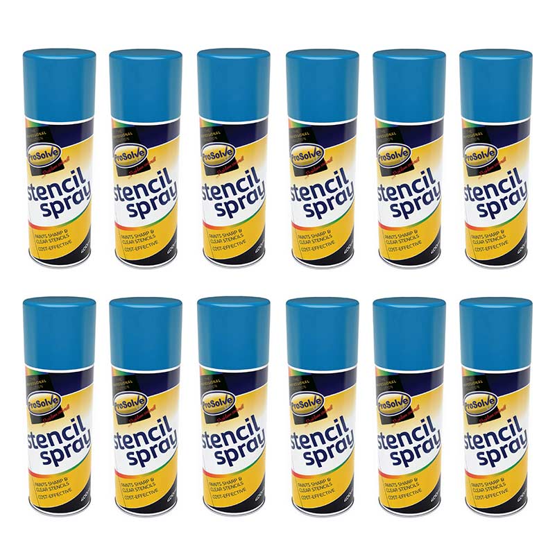 ProSolve Stencil Spray Paint Aerosol, Blue (5015) - 12 x 400ml