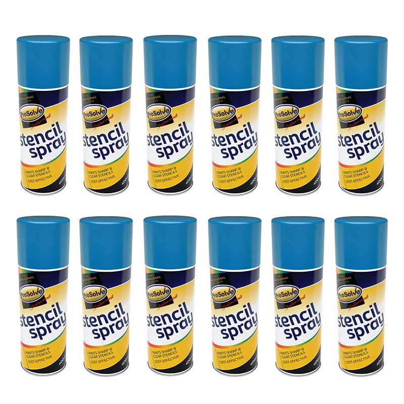 ProSolve Stencil Spray Paint Aerosol, Blue (5015) - 12 x 400ml