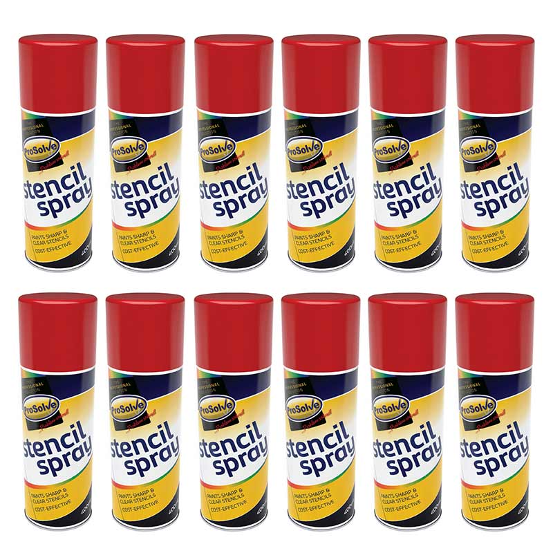 ProSolve Stencil Spray Paint Aerosol, Red (5015) - 12 x 400ml