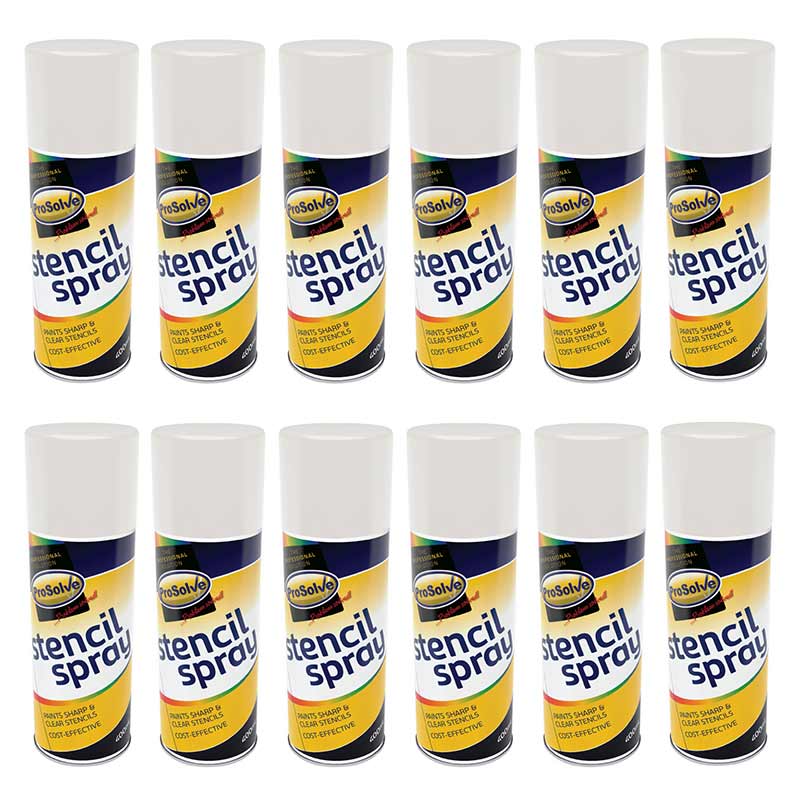 Prosolve Stencil Spray Paint Aerosol, White (5015) - 12 x 400ml