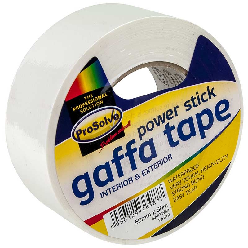 ProSolve Gaffa Tape - 50mm x 50m - White - Pack of 24