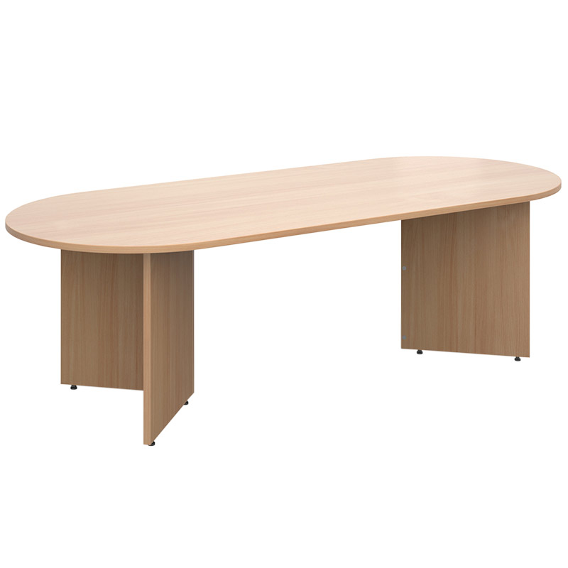 Radial End Boadroom Table - Beech - 725 x 2400 x 1000mm