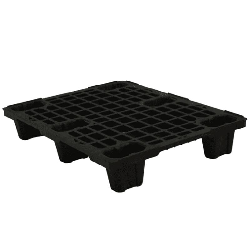 Mediumweight Recycled Plastic Pallet - Gridded Top - 134 x 600 x 800mm - 1000kg Capacity