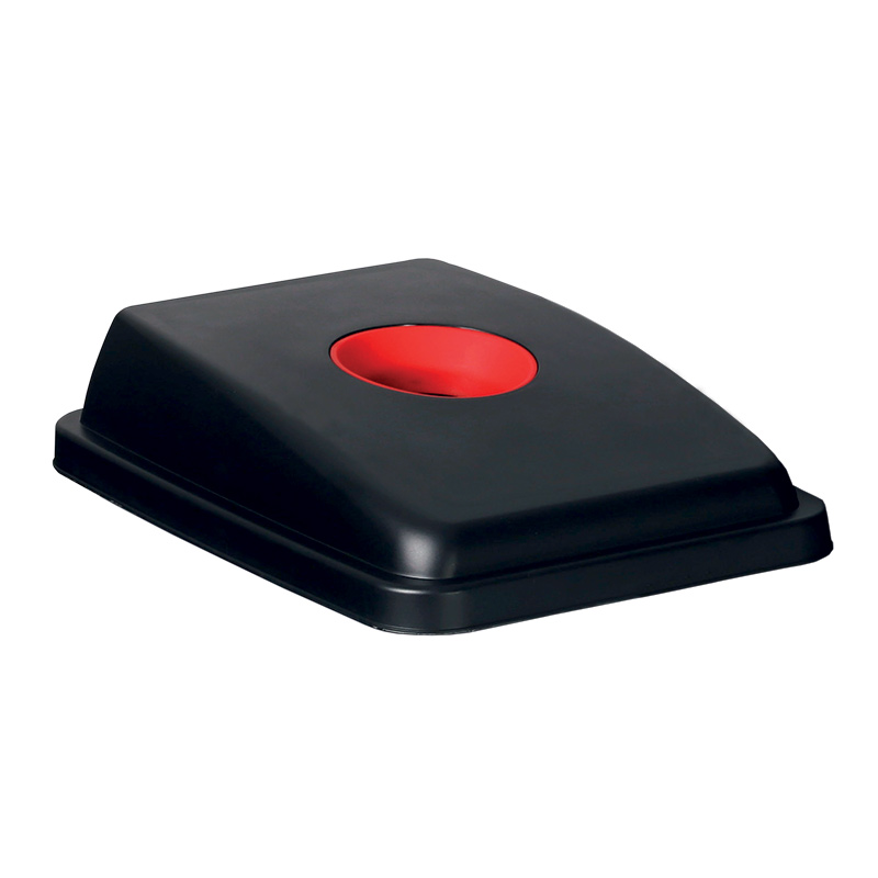 Recycling Bin Lid - red circular aperture