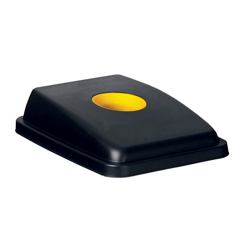 Recycling Bin Lid - yellow circular aperture