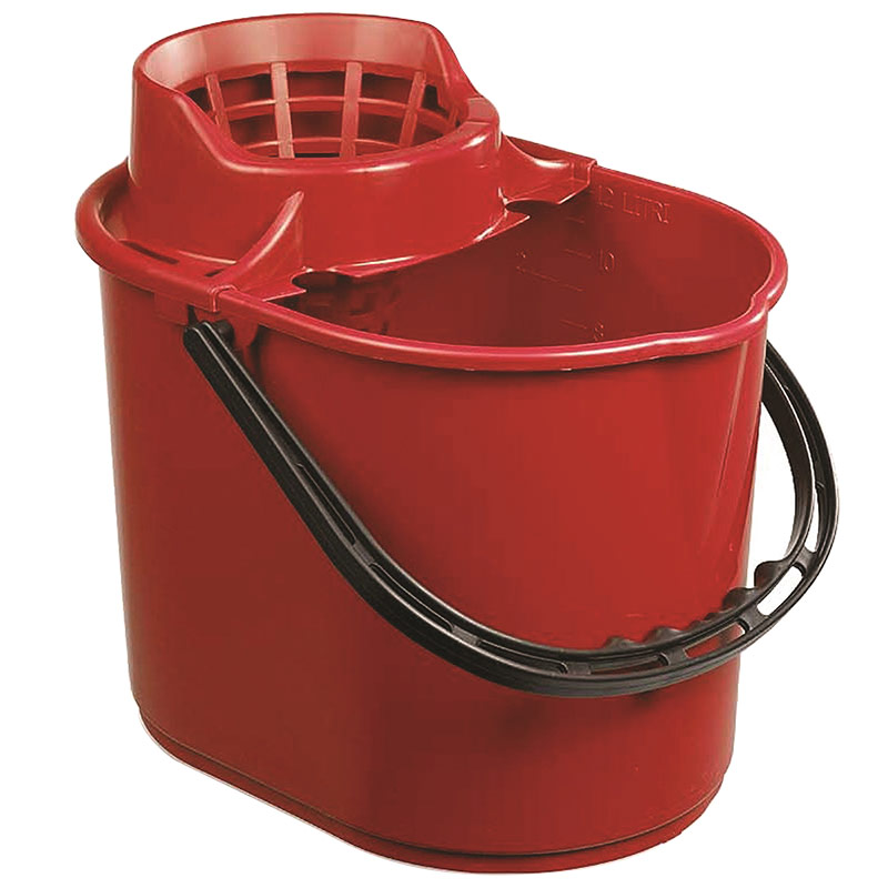 Red 12L Mop Bucket with Wringer