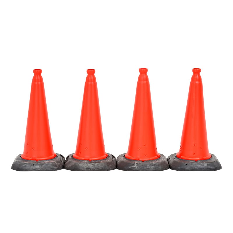 Red Cones with Black Base - 500mm high - pack of 4