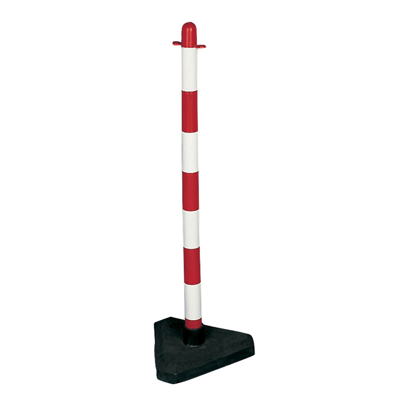 Red & white freestanding plastic post - triangular base