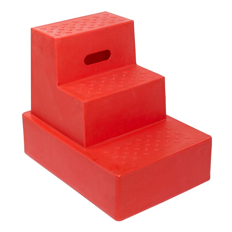 Lightweight 3 Step Moulded Plastic Steps - Red