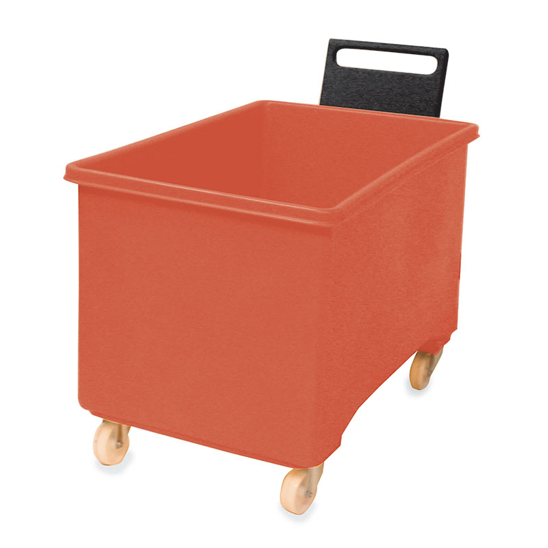 Red Plastic 270L Mobile Container Truck With Handle - 711 x 1003 x 600mm