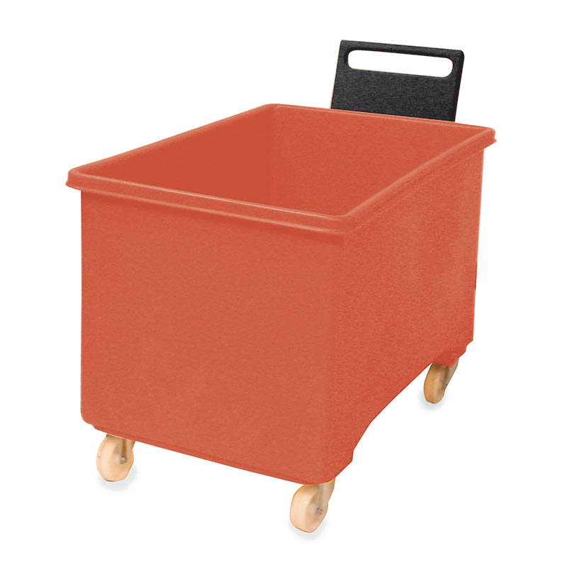 Red Plastic 270L Mobile Container Truck With Handle - 711 x 1003 x 600mm