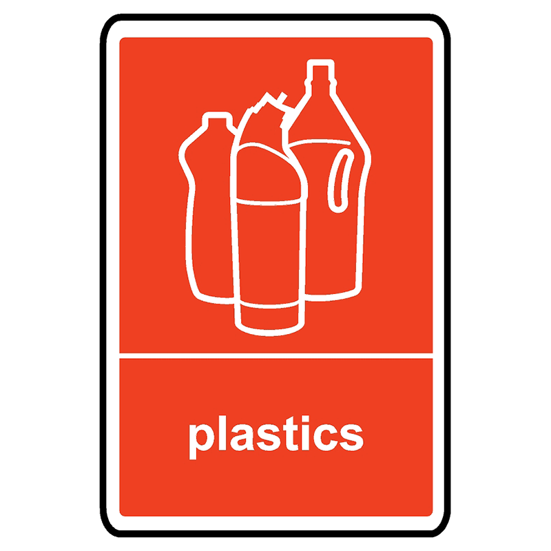 Red Wheelie Bin Sticker Plastics - 200 x 150mm