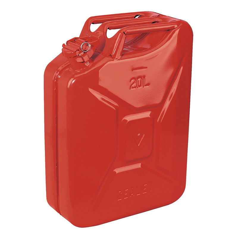 Red 20 Litre Steel Jerry Can (leaded)