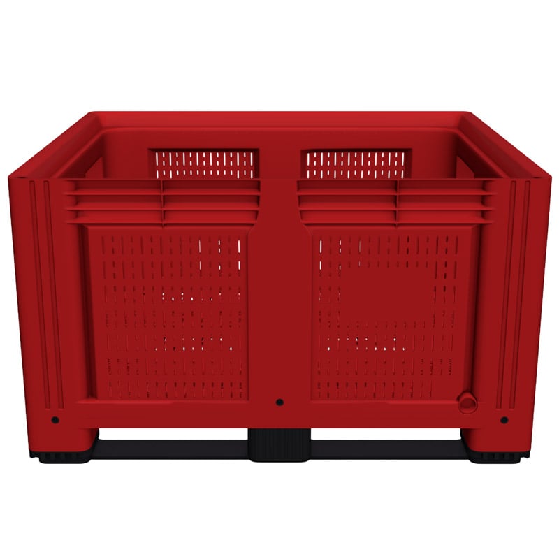 Red Vented Plastic Box Pallet - 790 x 1200 x 1000mm