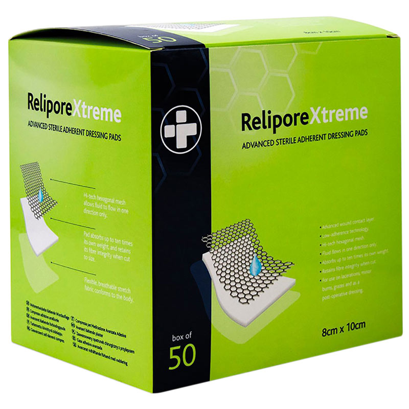 Relipore Xtreme Sterile Dressing Pads - Pack of 50