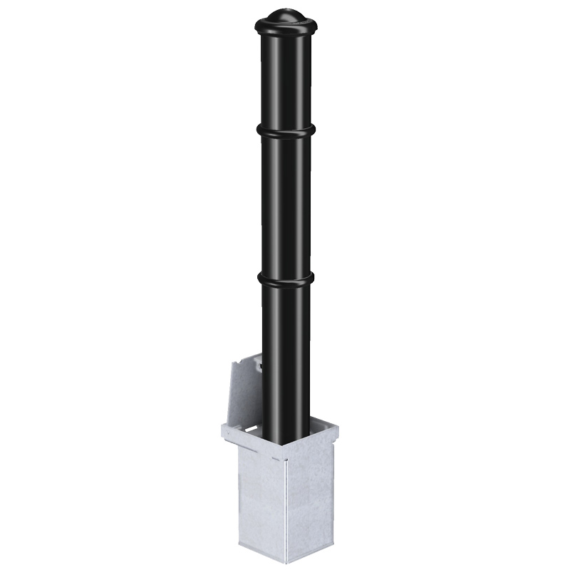 Removable Traditional Bollard - Galvanised Black - 1000mm H x 114mm dia.
