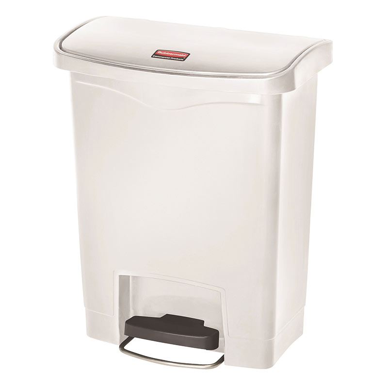 Rubbermaid 30L Step-on Pedal Bin - White