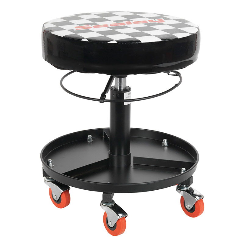 Sealey Gas Sprung Mechanic's Seat With Storage Tray Base