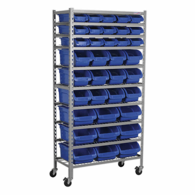 Sealey Mobile Small Parts Bin Storage System - 36 bins - 1710H x 855W x 385D (mm)