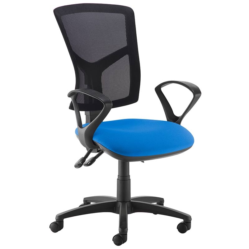 Senza Mesh Back Office Chair with Padded Seat and Fixed Loop Arms