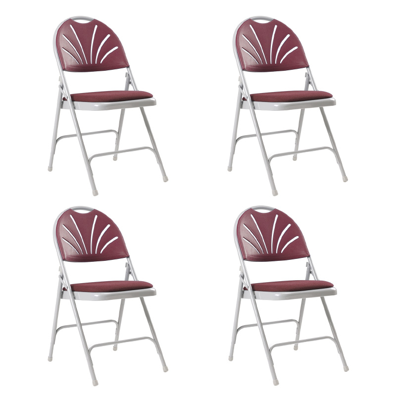 Series 2600 Folding Chairs with Upholstered Seat - Burgundy - Pack of 4