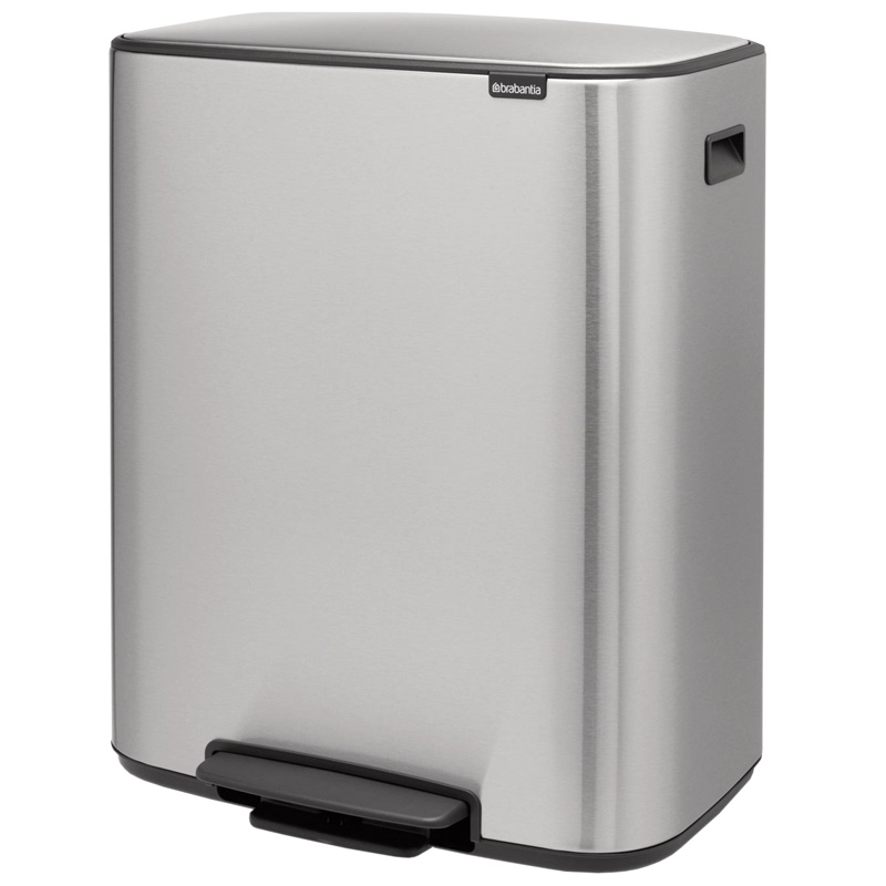 Brabantia Double Compartment Recycling Bin - 2x 30L - Silver