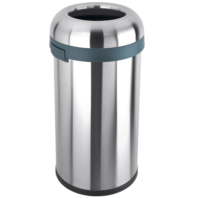 Simplehuman Open Top Bullet Bin - 60L - Brushed Steel