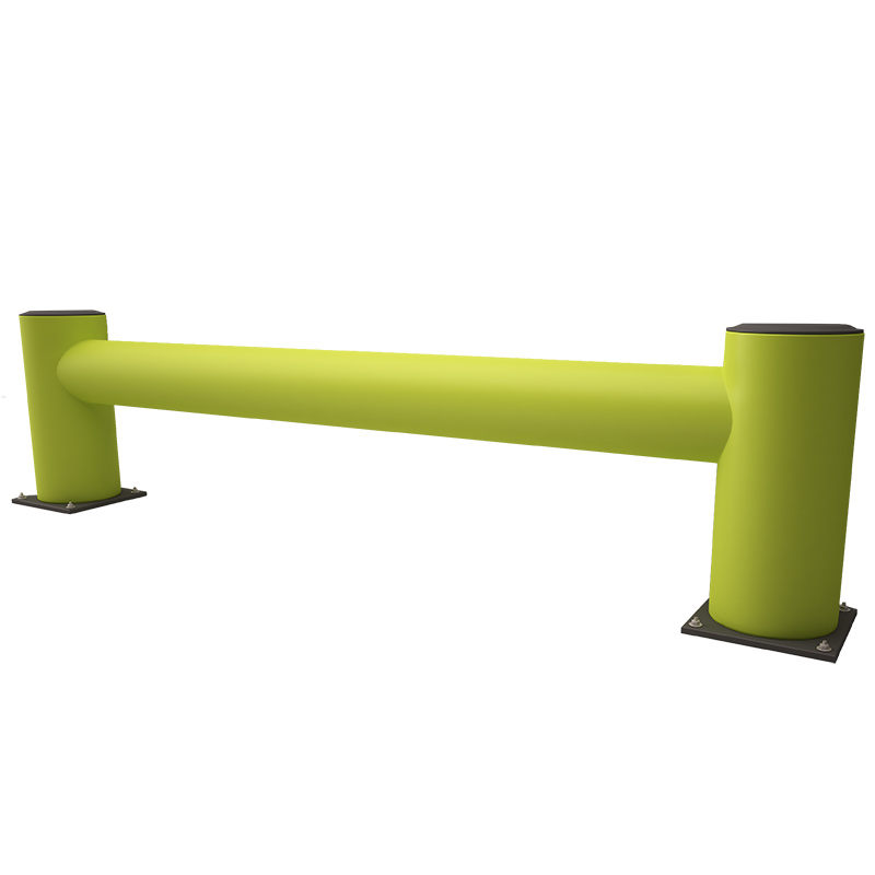 Single HDPE Polymer Rack End Barrier - Colourfast yellow and grey - 320 x 1200mm