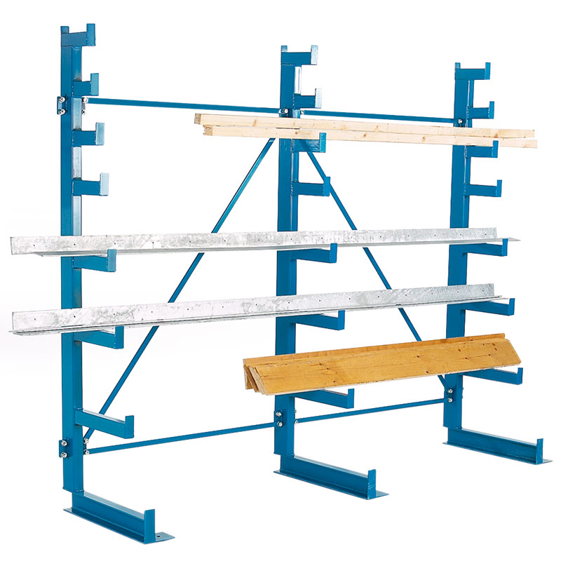Single-Sided Fixed Arm Cantilever Rack - Starter Bay - 7 Arms + Base - 2030 x 2580 x 650mm
