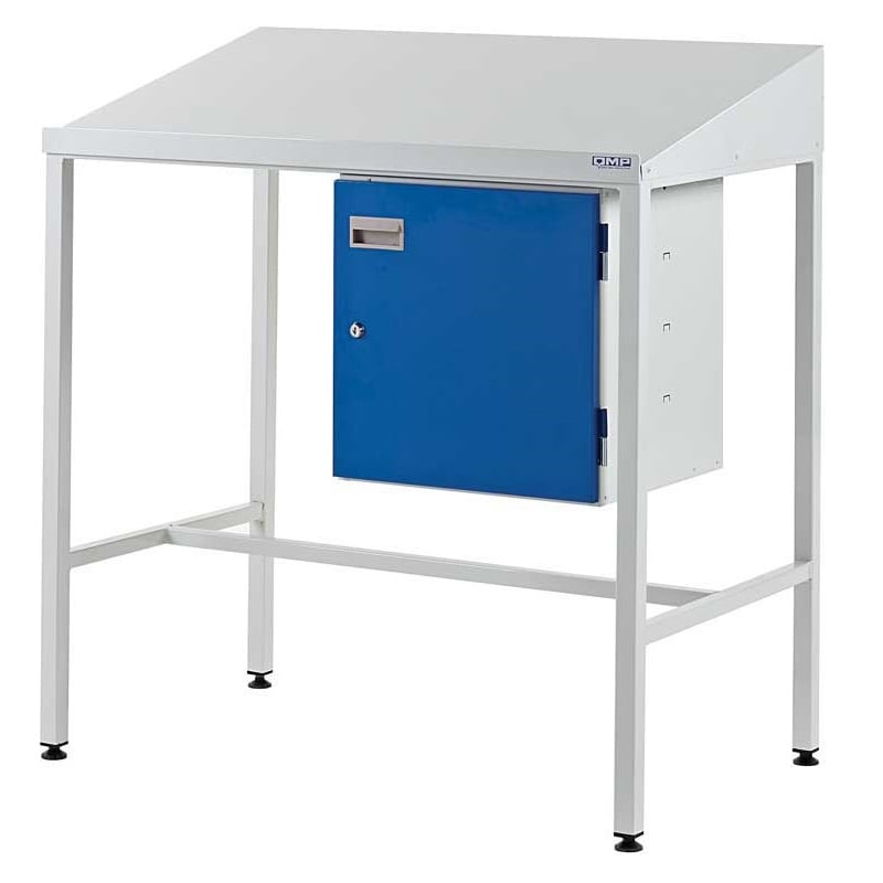 Sloping Top Workstation With Cupboard 1060mm H x 1000mm W x 460mm D