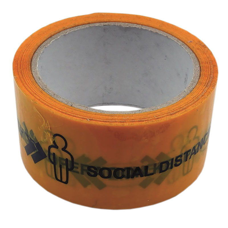 SOCIAL DISTANCING IN OPERATION KEEP 2M FROM ONE ANOTHER Self Adhesive Floor Warning Tape - 50mm x 33m