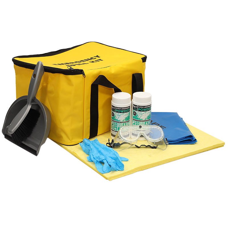 Solvent Spill Kit with Yellow PVC Cube Bag - 200 x 400 x 500mm